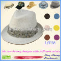 Latest Fashion White Floral Belt Women 100% Nature Paper Straw Hat ,LSP28